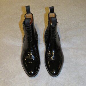 Tom Ford Bailey Black Glossy Cracked Leather Chelsea Boots 9.5